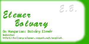 elemer bolvary business card